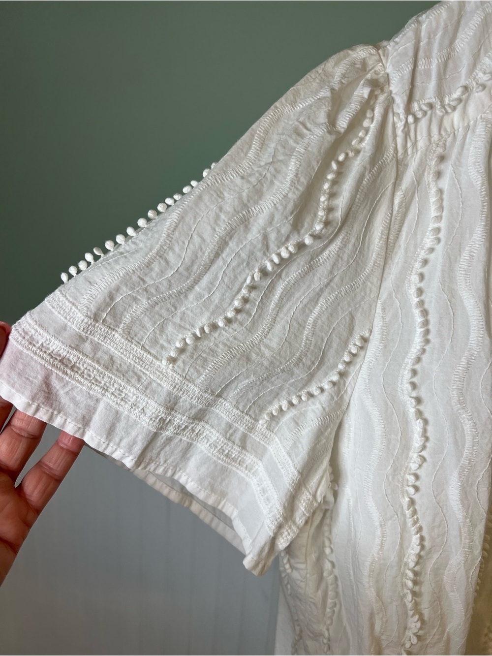 Like New- Draper James White Embroidered Button-Front Blouse. Size XXL - Picture 3 of 9